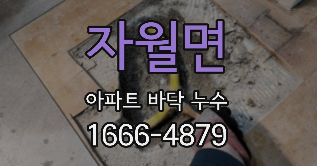 자월면 아파트 바닥 누수