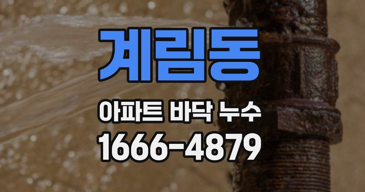 계림동 아파트 바닥 누수