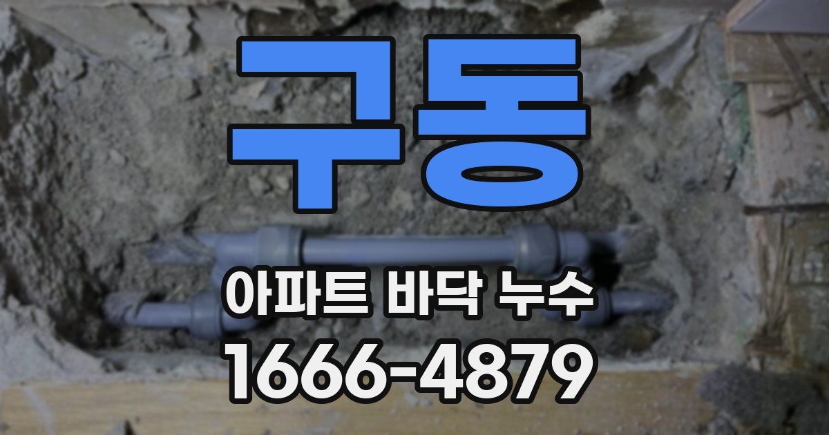 구동 아파트 바닥 누수