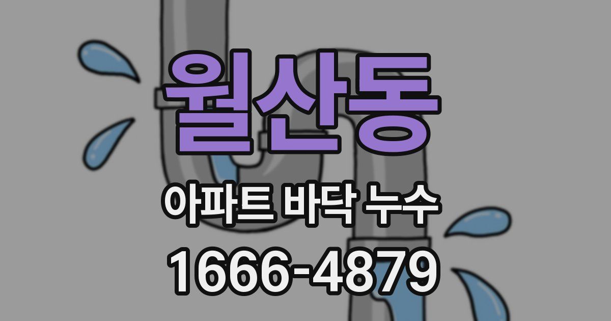 월산동 아파트 바닥 누수