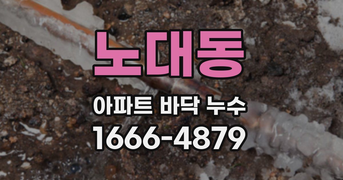 노대동 아파트 바닥 누수