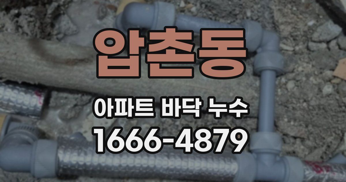 압촌동 아파트 바닥 누수