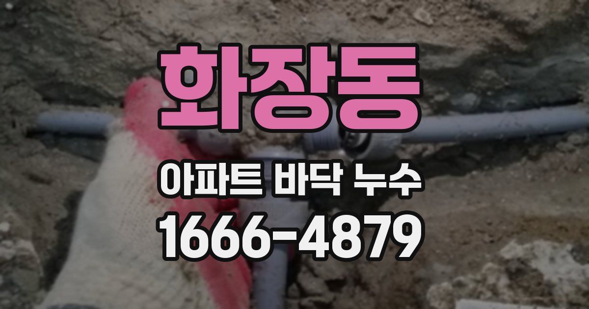 화장동 아파트 바닥 누수