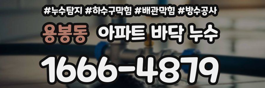용봉동 아파트 바닥 누수