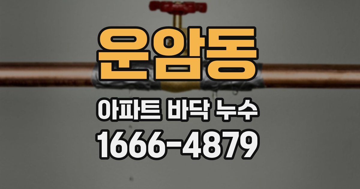 운암동 아파트 바닥 누수