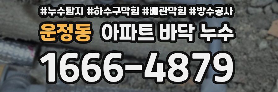 운정동 아파트 바닥 누수