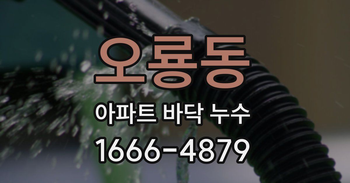 오룡동 아파트 바닥 누수