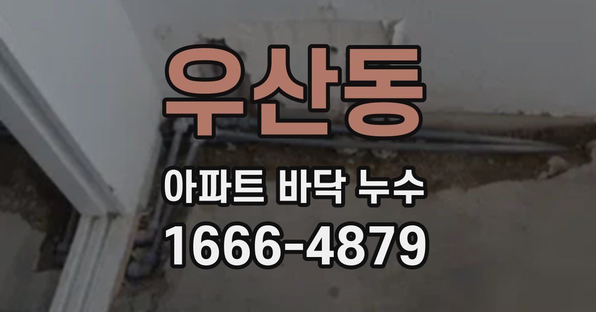 우산동 아파트 바닥 누수