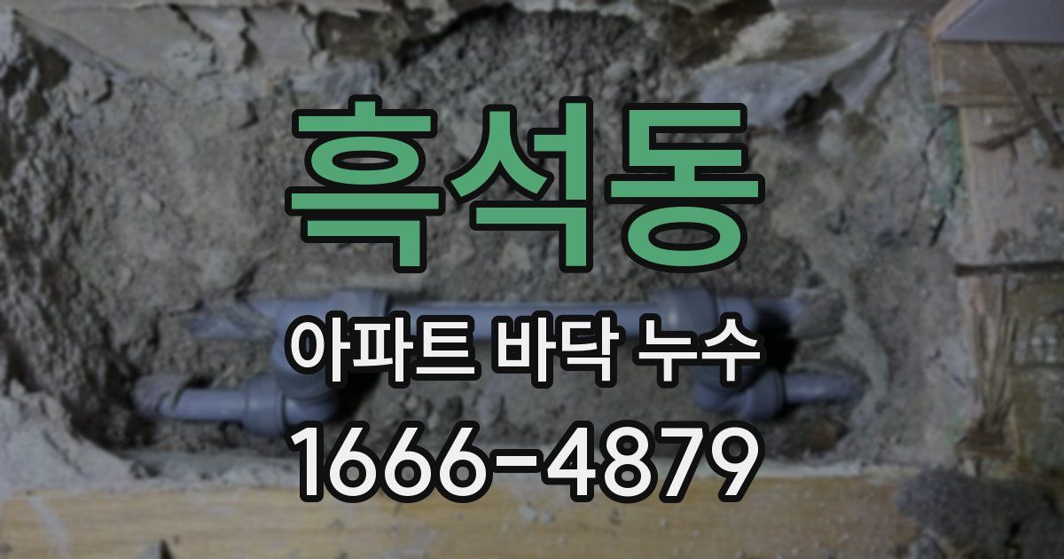 흑석동 아파트 바닥 누수
