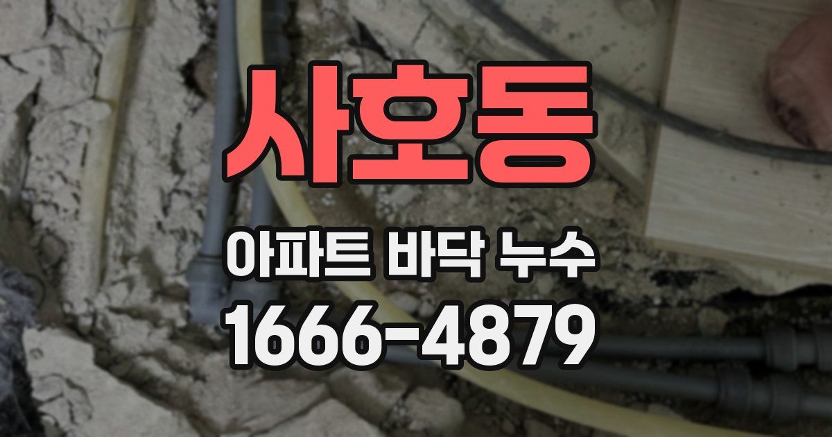 사호동 아파트 바닥 누수