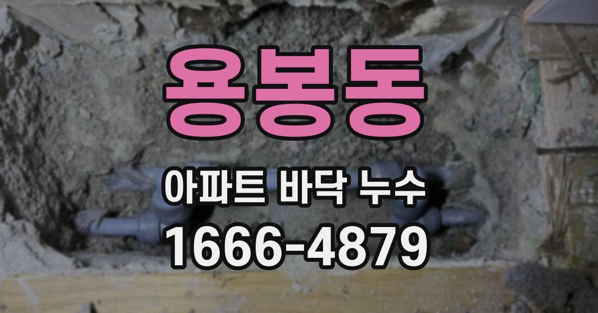 용봉동 아파트 바닥 누수