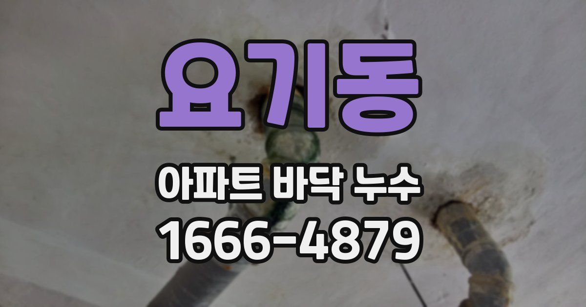 요기동 아파트 바닥 누수