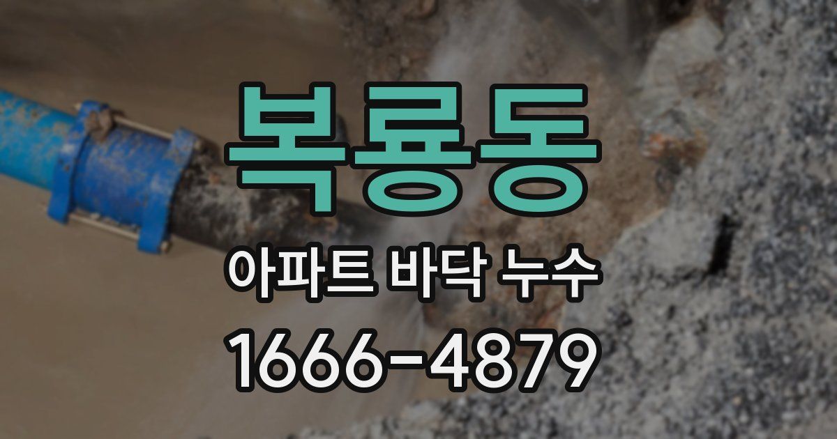 복룡동 아파트 바닥 누수
