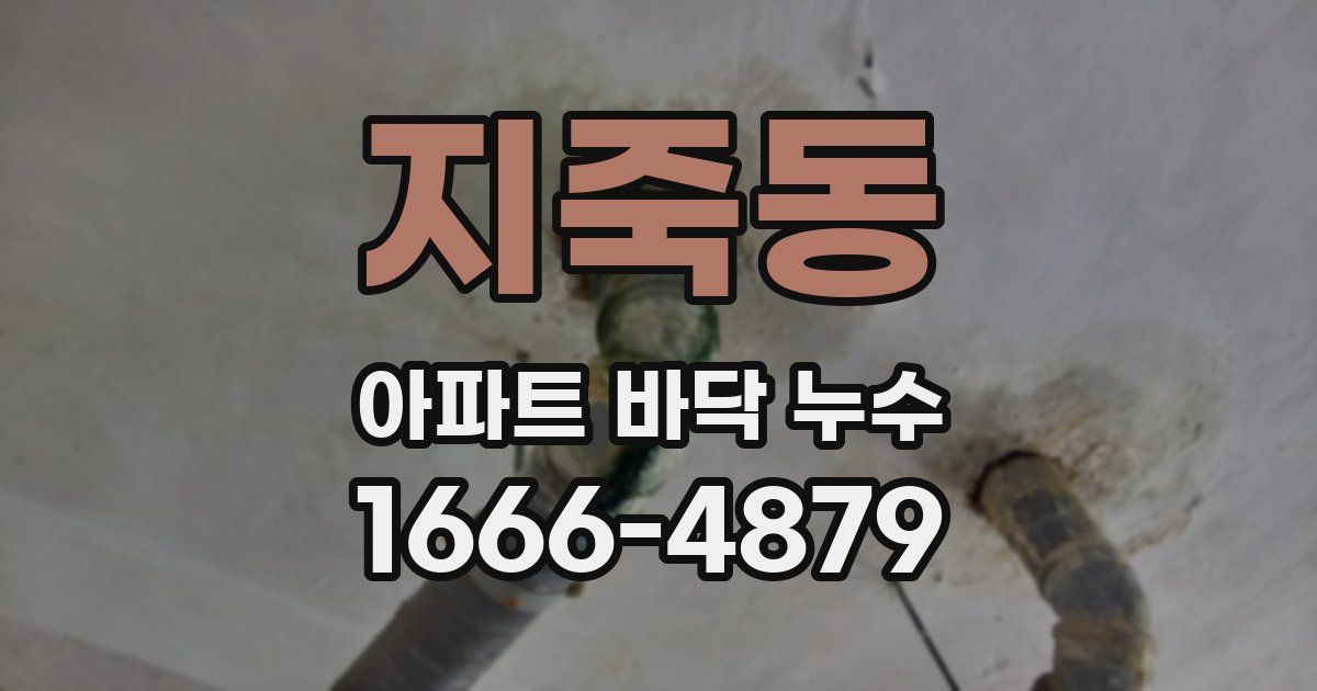 지죽동 아파트 바닥 누수