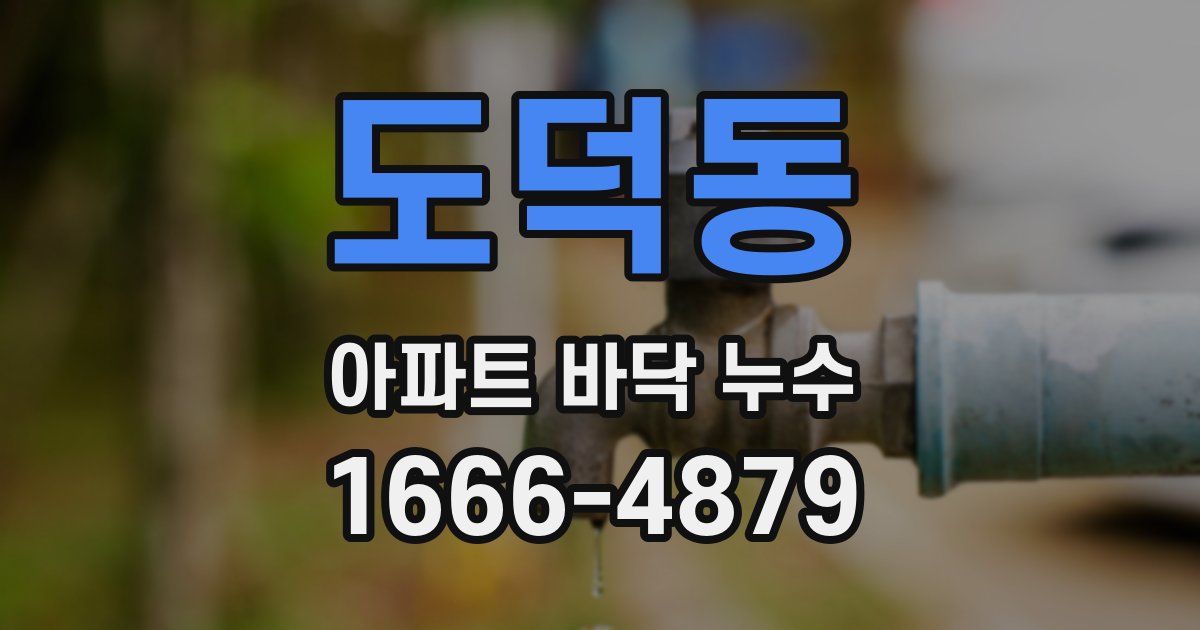도덕동 아파트 바닥 누수