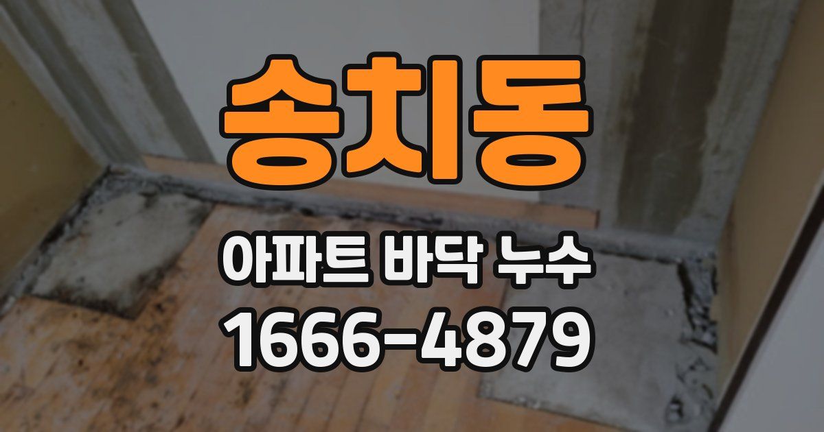송치동 아파트 바닥 누수