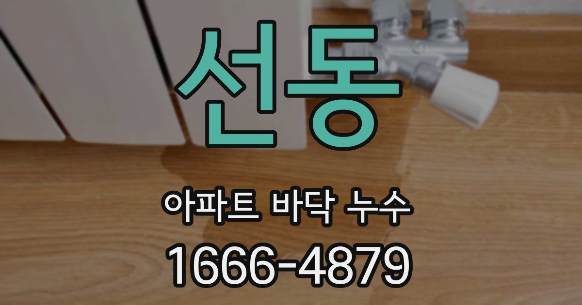 선동 아파트 바닥 누수