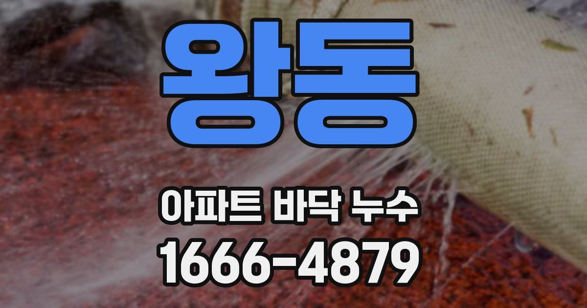왕동 아파트 바닥 누수