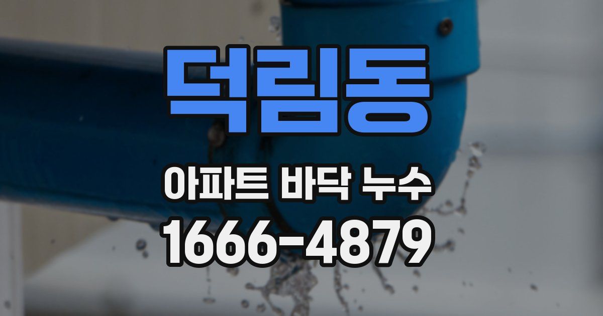 덕림동 아파트 바닥 누수