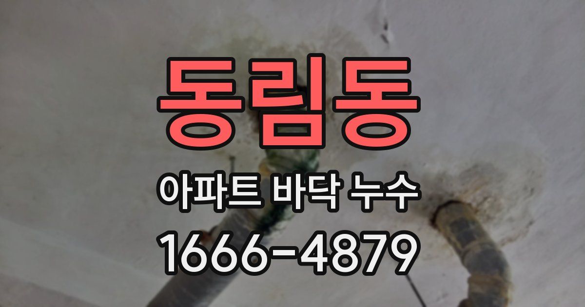 동림동 아파트 바닥 누수