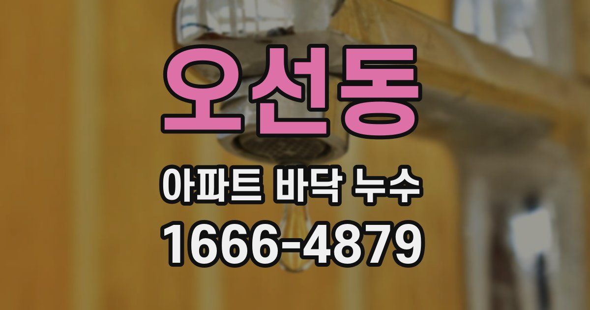 오선동 아파트 바닥 누수
