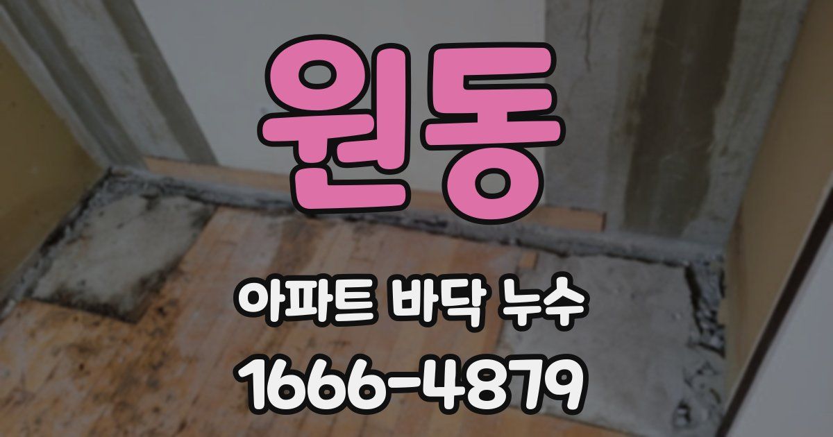 원동 아파트 바닥 누수