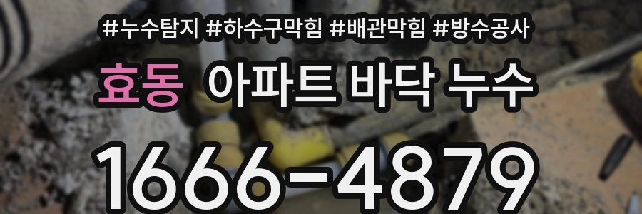 효동 아파트 바닥 누수