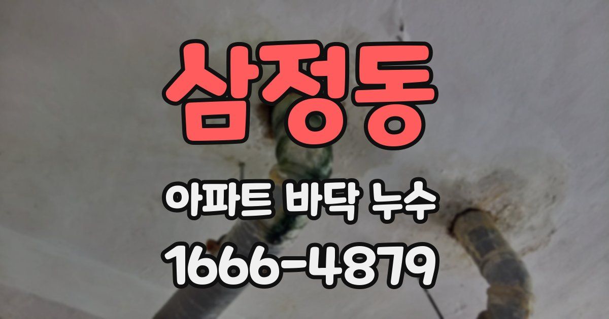 삼정동 아파트 바닥 누수