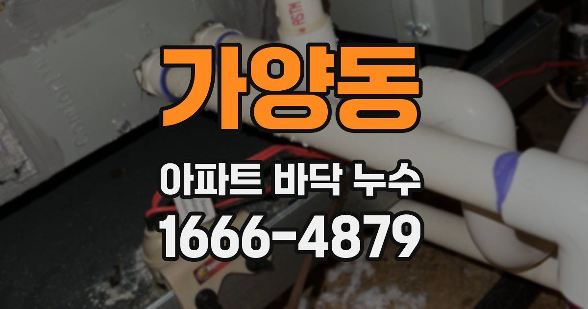 가양동 아파트 바닥 누수