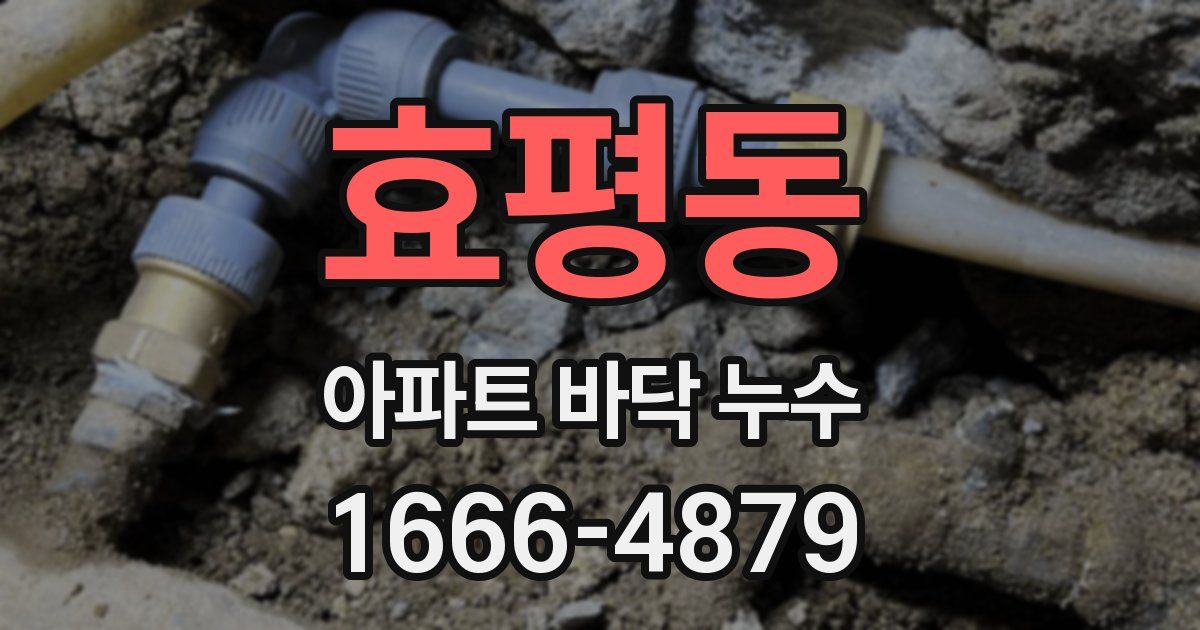 효평동 아파트 바닥 누수
