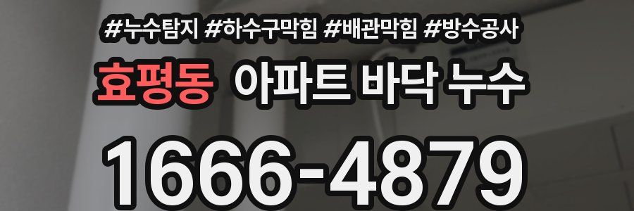 효평동 아파트 바닥 누수
