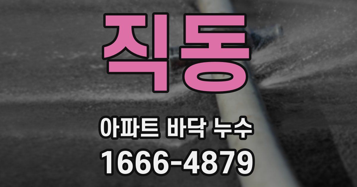 직동 아파트 바닥 누수