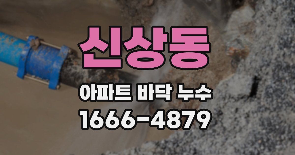 신상동 아파트 바닥 누수