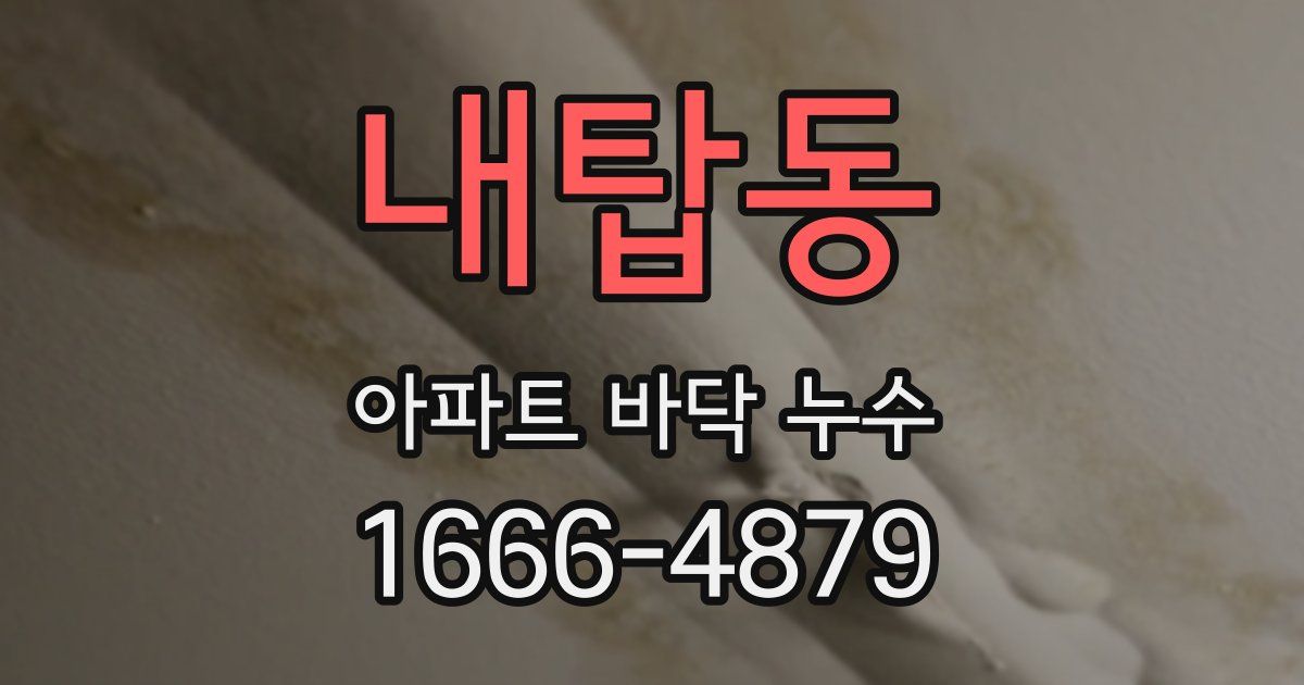 내탑동 아파트 바닥 누수