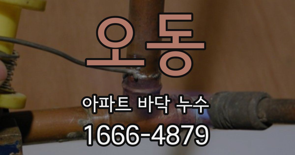 오동 아파트 바닥 누수