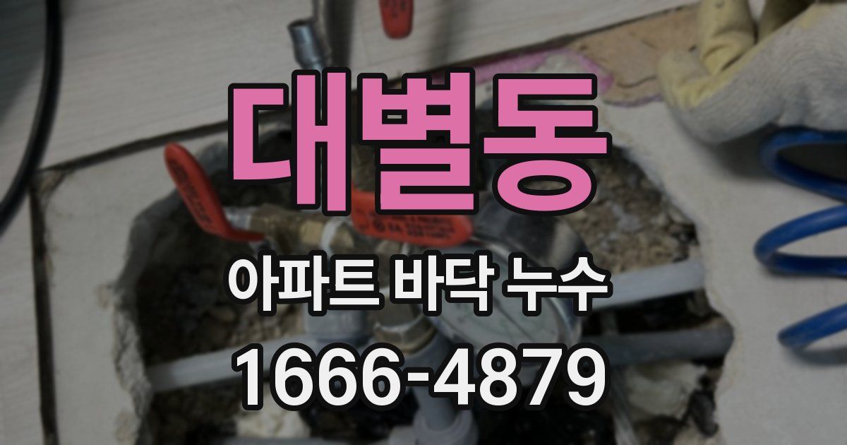 대별동 아파트 바닥 누수