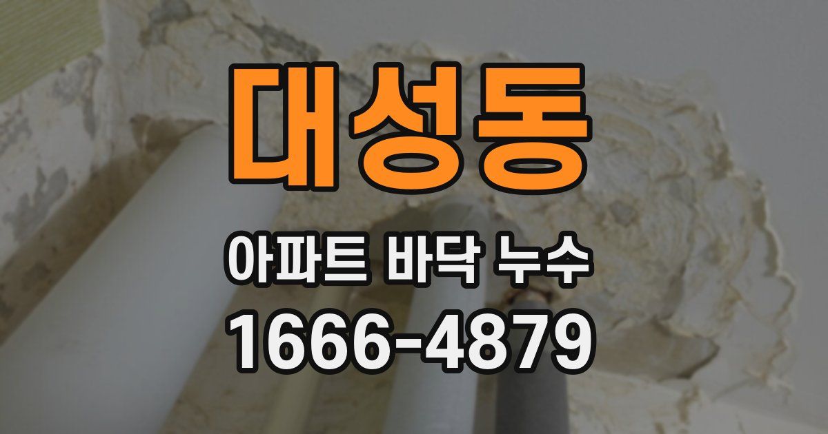 대성동 아파트 바닥 누수