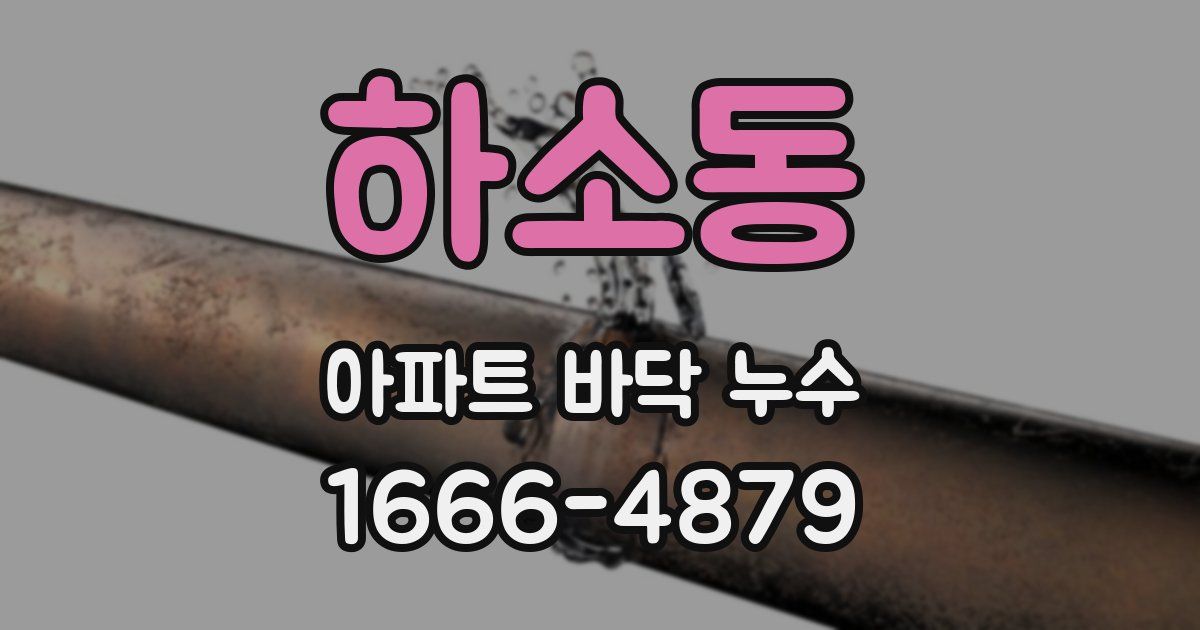 하소동 아파트 바닥 누수