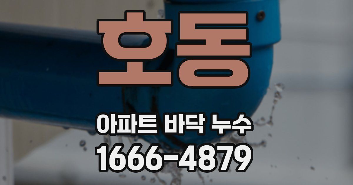 호동 아파트 바닥 누수