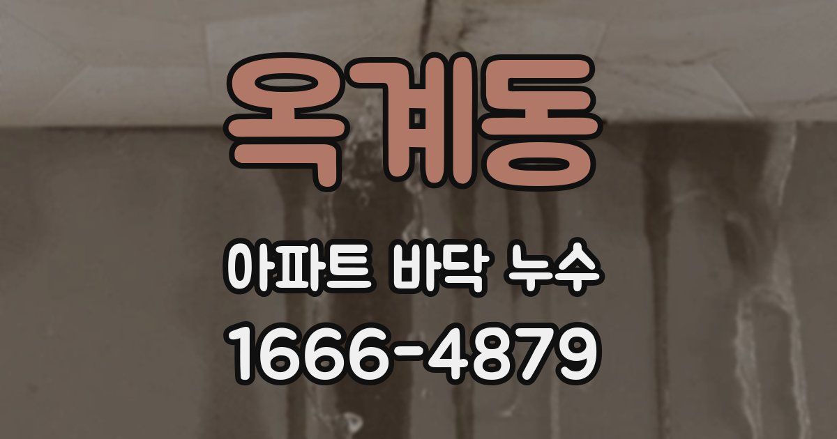 옥계동 아파트 바닥 누수