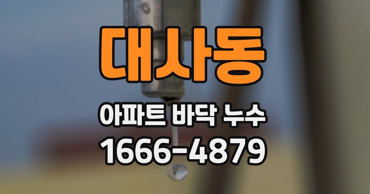 대사동 아파트 바닥 누수