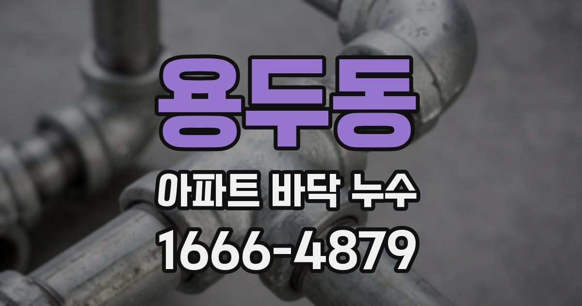 용두동 아파트 바닥 누수