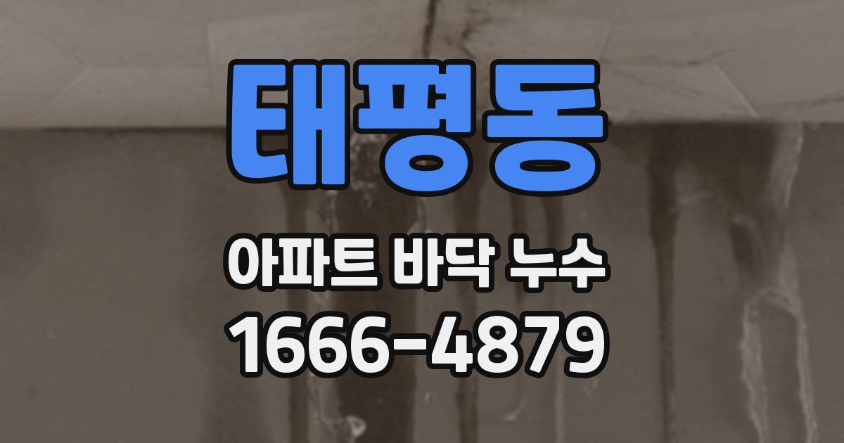 태평동 아파트 바닥 누수