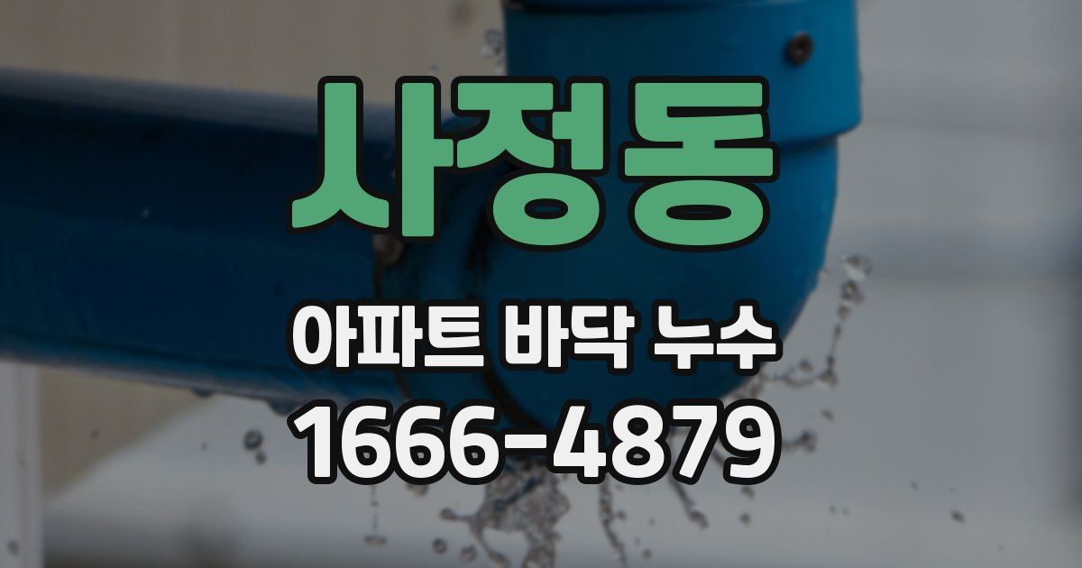 사정동 아파트 바닥 누수