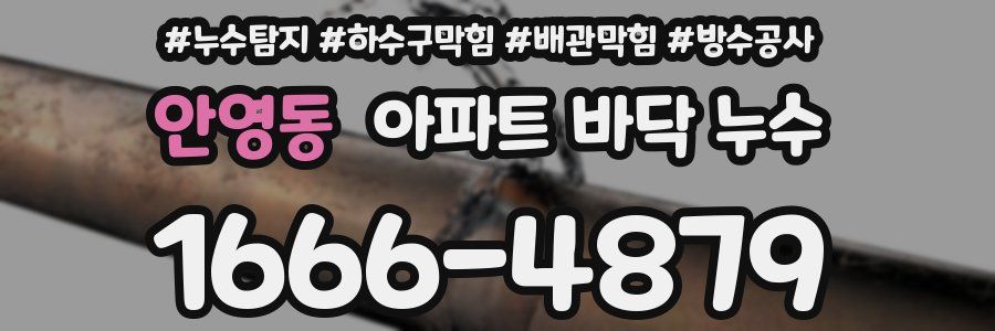 안영동 아파트 바닥 누수
