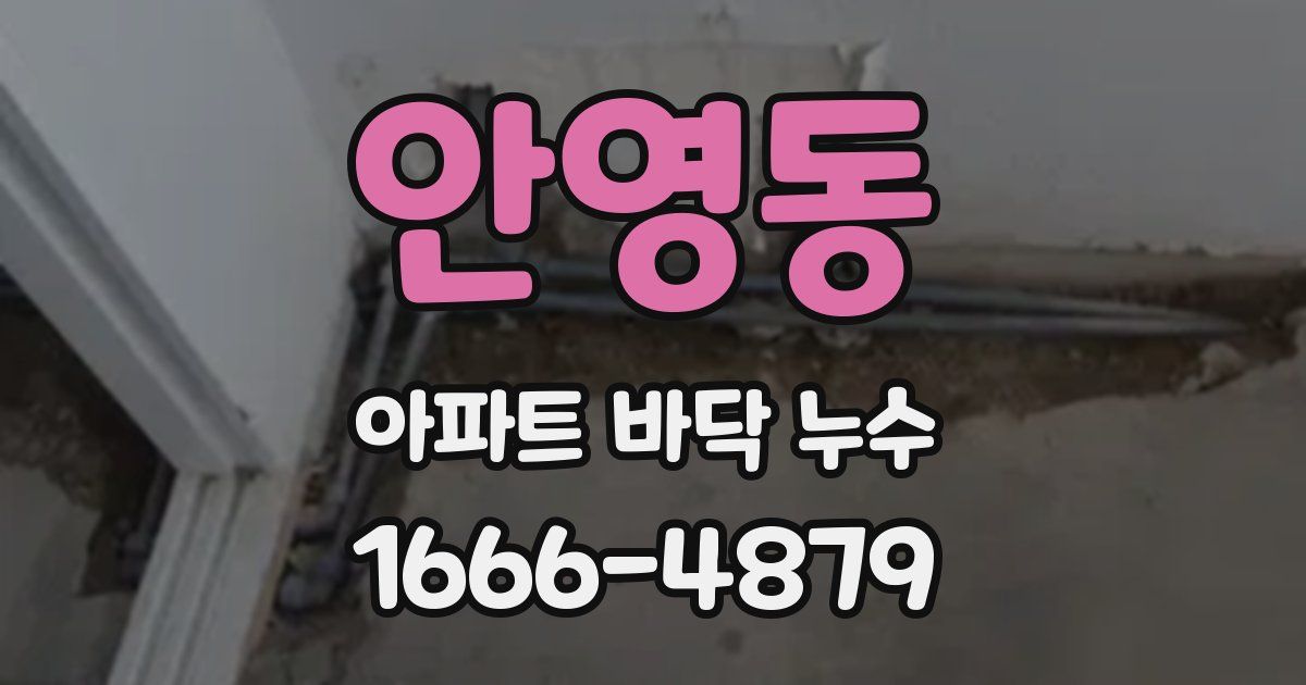 안영동 아파트 바닥 누수