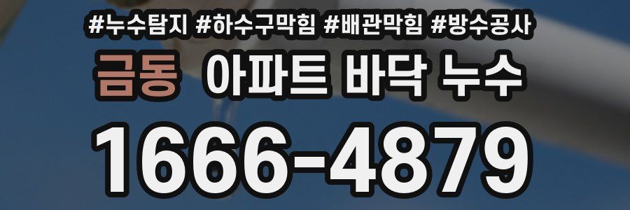 금동 아파트 바닥 누수