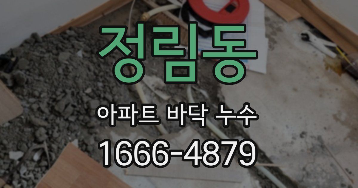 정림동 아파트 바닥 누수