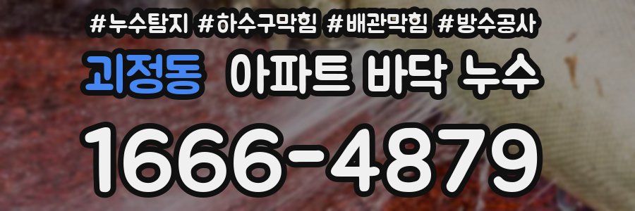 괴정동 아파트 바닥 누수