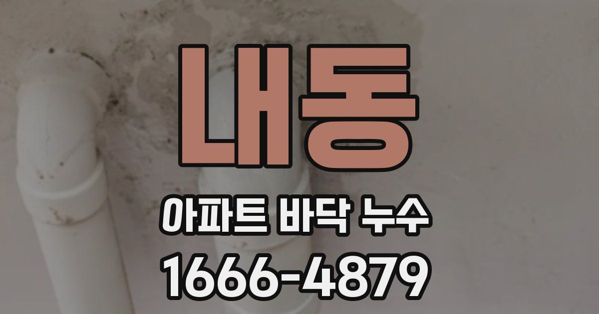 내동 아파트 바닥 누수